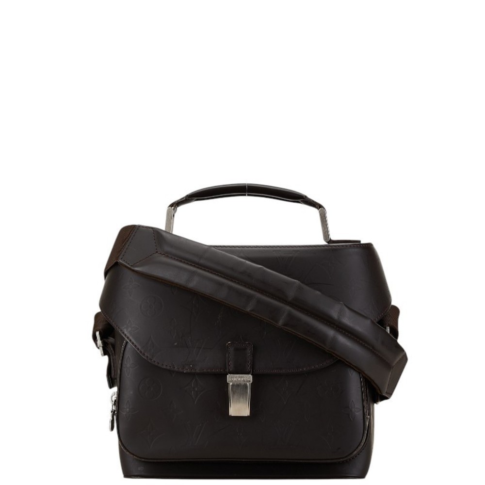 Louis Vuitton Monogram Glace Charlie Camera Bag Cafe Brown Leather